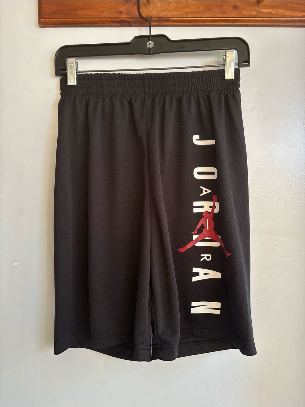 Jordan Black Athletic Shorts with Red Jumpman